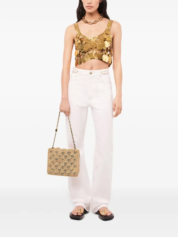 【Rabanne】 1969 Nano raffia shoulder bag Rabanne Iconic 1969 Raffia Shoulder Bag | Neutrals | FARFETCH