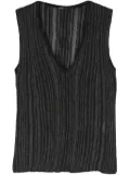 Transit metallic-threading knitted top - Black