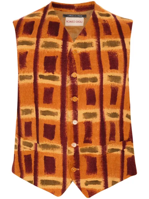 Romeo Gigli Pre-Owned 1990s geometric-print silk vest