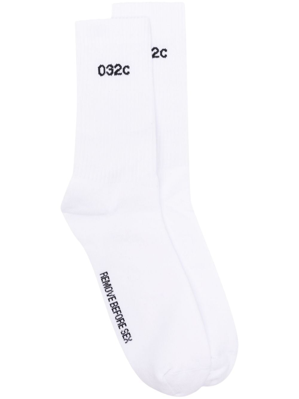 032c Remove Before Sex Ribbed Socks In Black