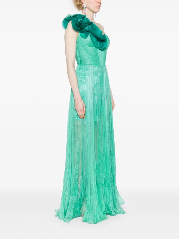 Iris Serban Angelina one-shoulder Gown | Green | FARFETCH Iris Serban Angelina one-shoulder Gown | Green | FARFETCH