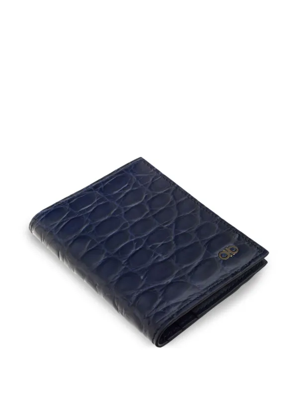 Ferragamo Gancini crocodile-embossed Card Holder | Blue