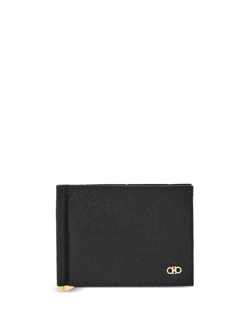 Ferragamo Gancini-plaque Leather Wallet In Black