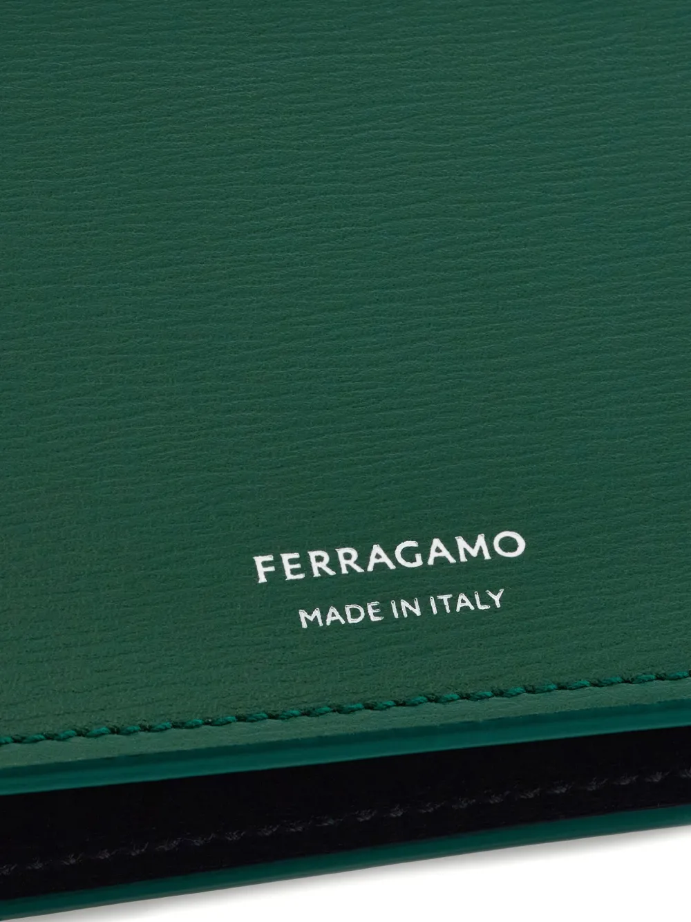 Shop Ferragamo Classic Bi-fold Leather Wallet In Green