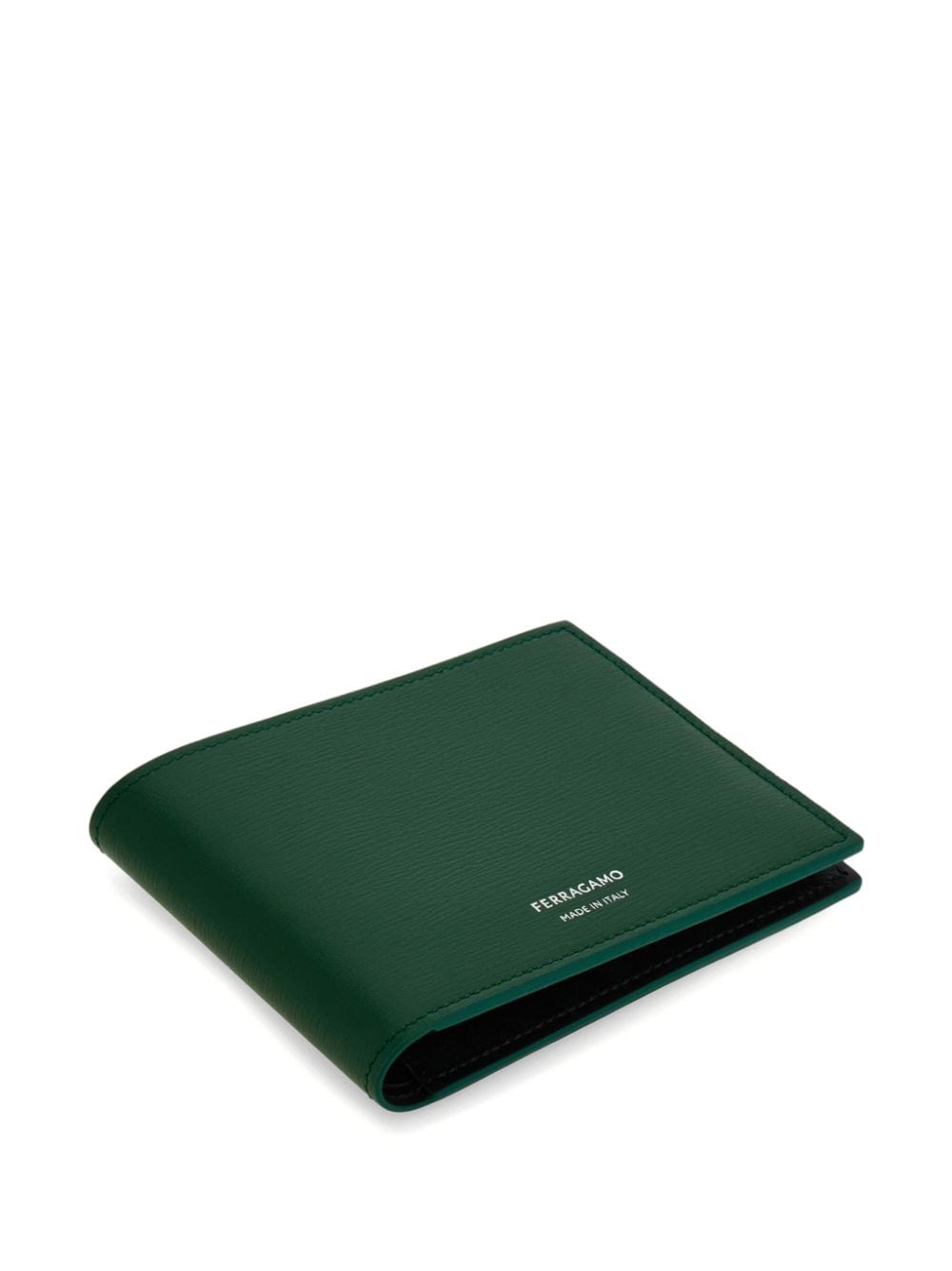 Shop Ferragamo Classic Bi-fold Leather Wallet In Green