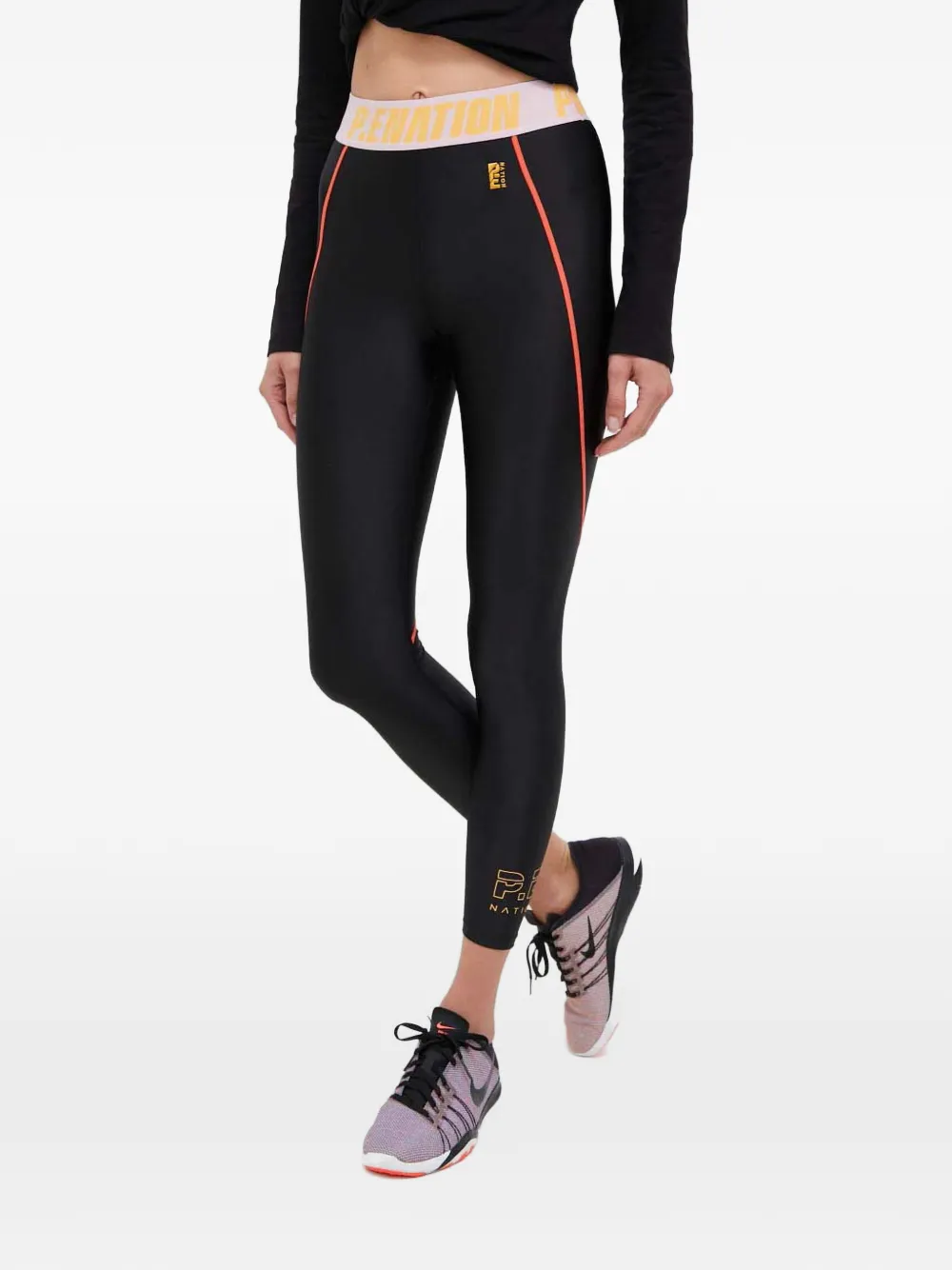 P.E Nation logo waistband leggings - Nero
