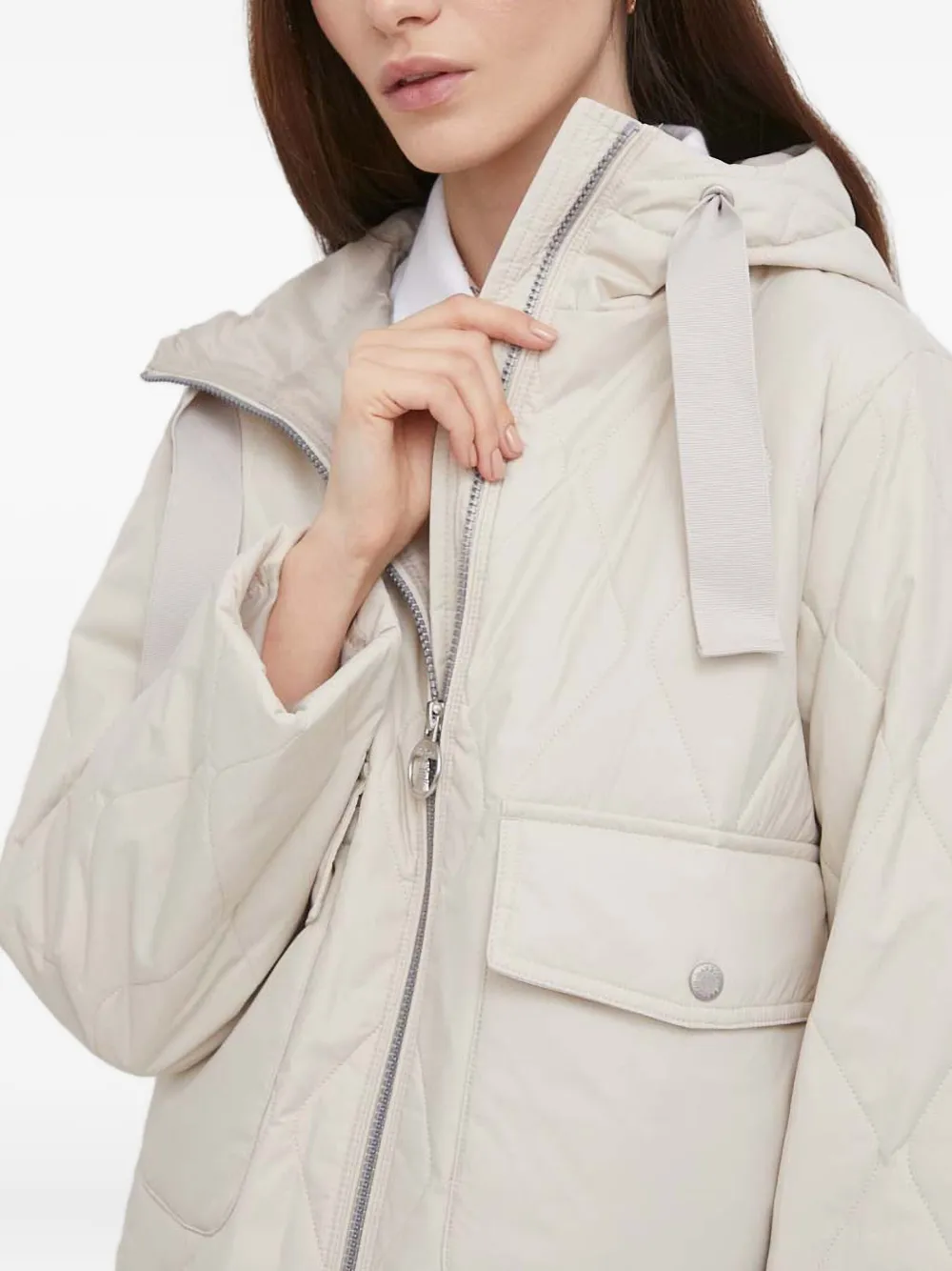 Barbour Quilted Hooded Jacket In Neutral