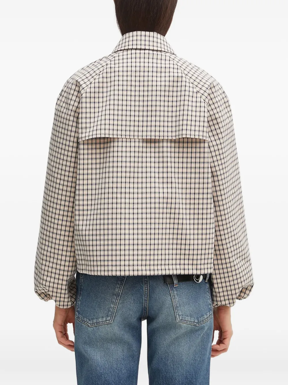 Barbour Geruit jack met ballonmouwen Beige