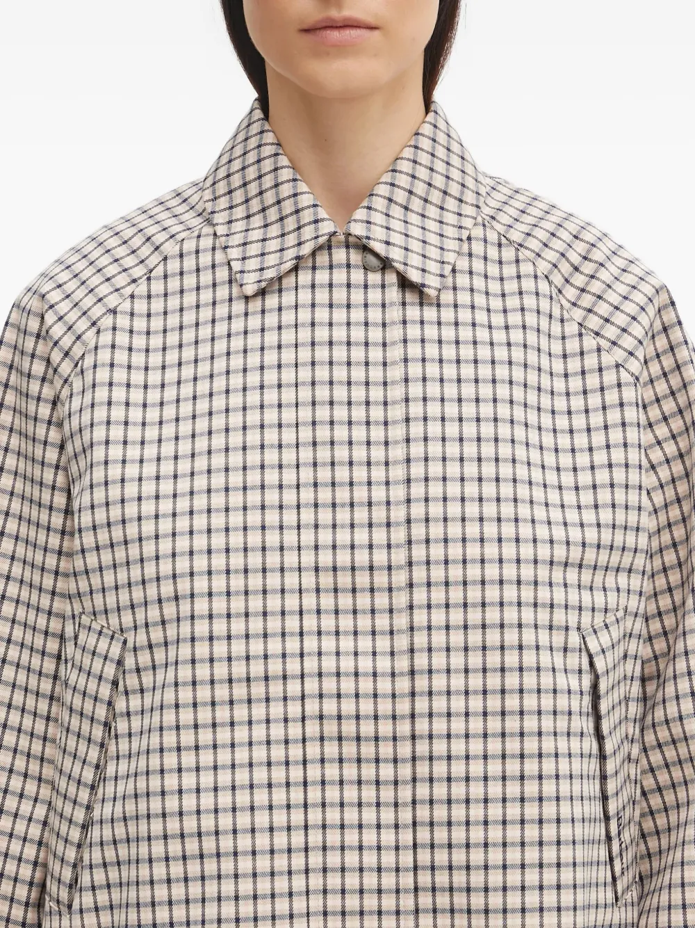 Barbour Geruit jack met ballonmouwen Beige