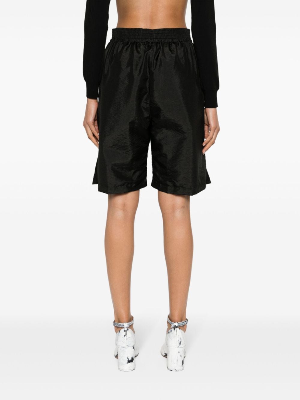 Shop Vaquera Winderbreaker Embroidered-logo Shorts In Black