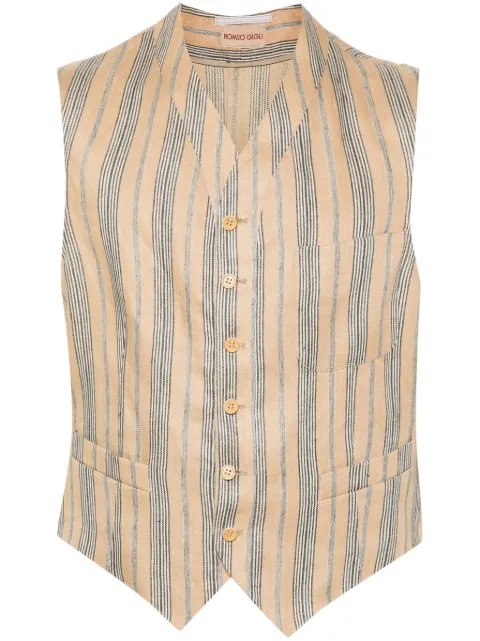 Romeo Gigli Pre-Owned 1990s striped herringboned vest