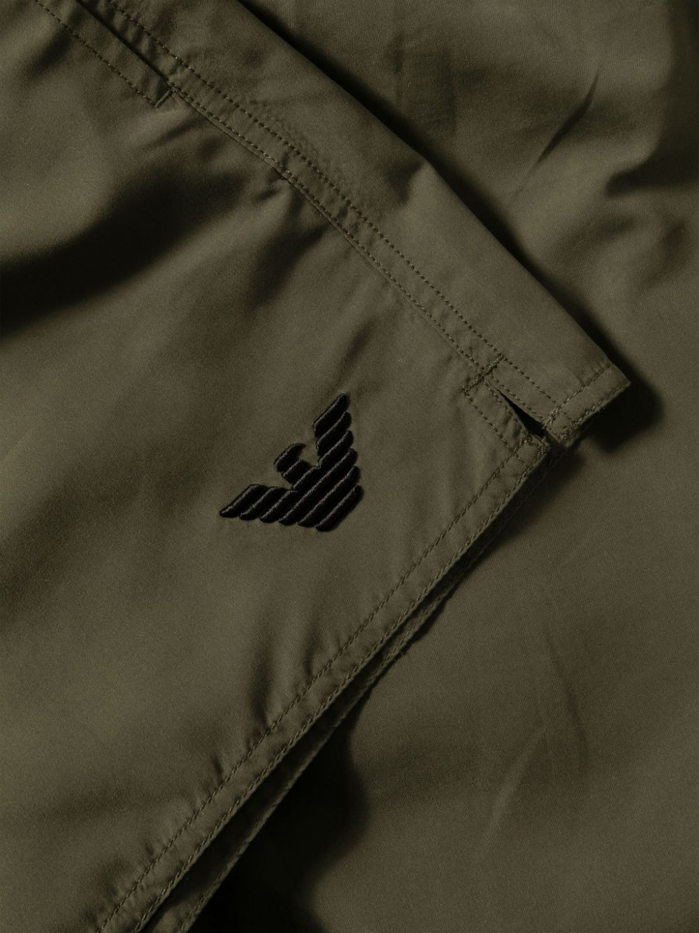 Shop Emporio Armani Logo-waistband Swim Shorts In Neutrals