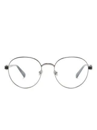 Moncler Eyewear オーバル眼鏡フレーム | シルバートーン | FARFETCH JP