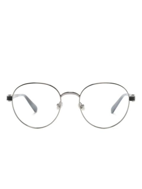 Moncler Eyewear logo-plaque oval-frame glasses