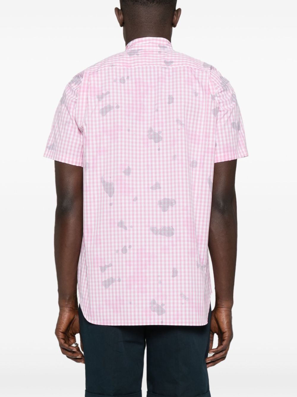 Comme Des Garçons Shirt gingham-pattern cotton shirt Roze