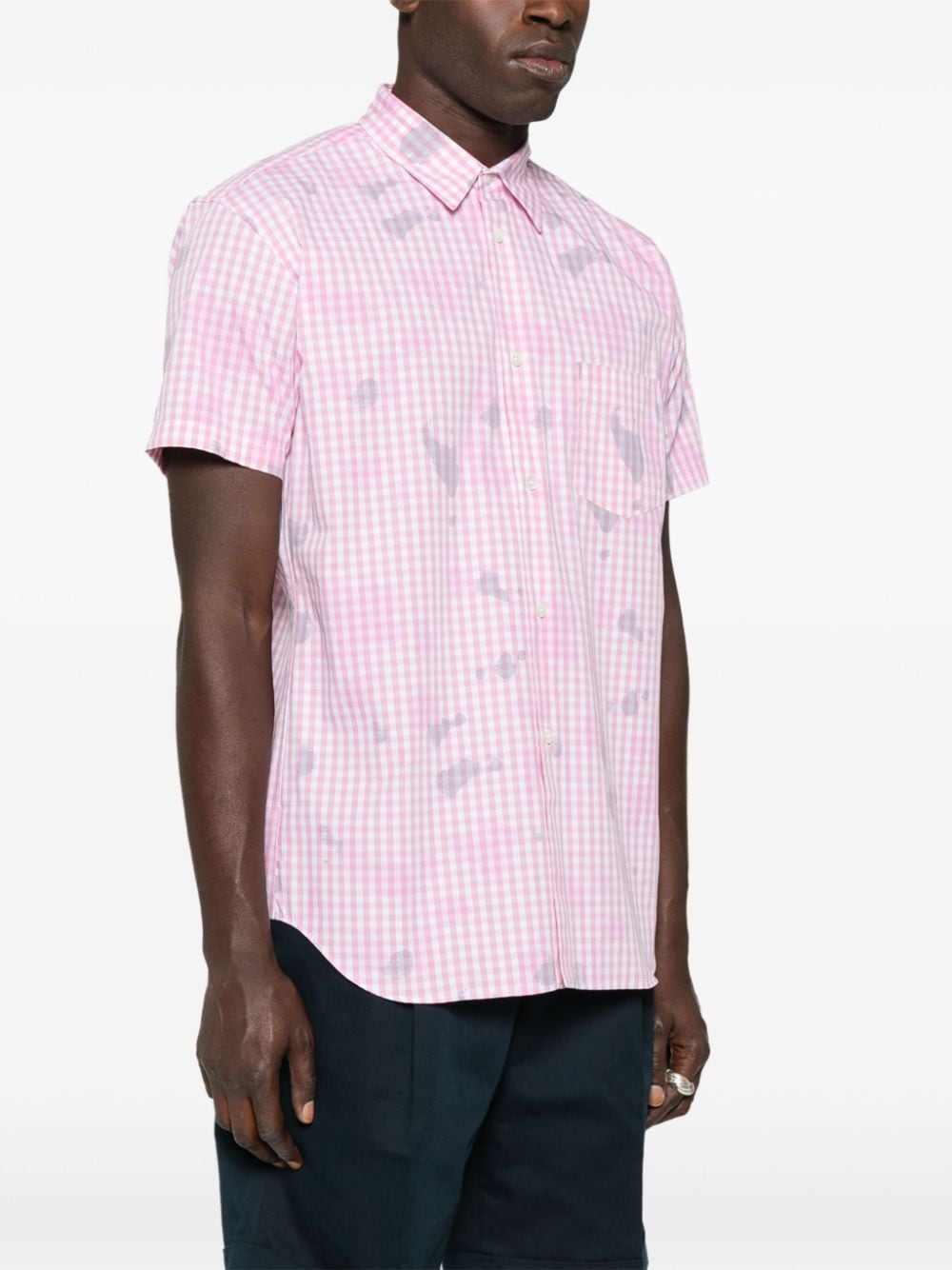 Comme Des Garçons Shirt gingham-pattern cotton shirt Roze