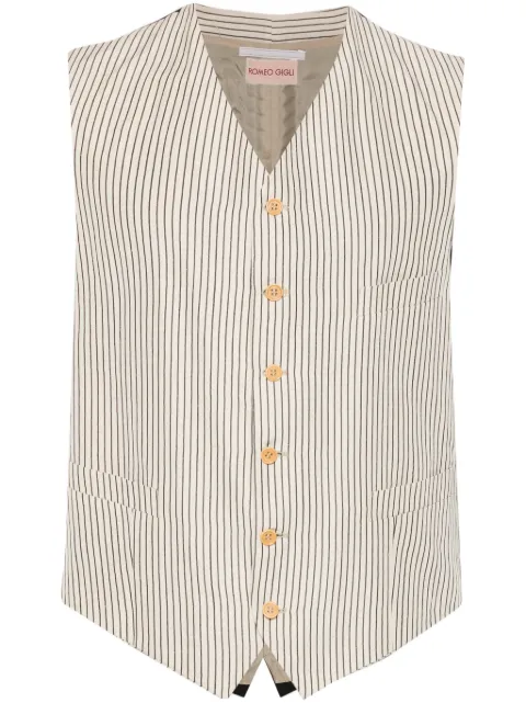 Romeo Gigli Pre-Owned 1990s single-breasted pinstriped vest