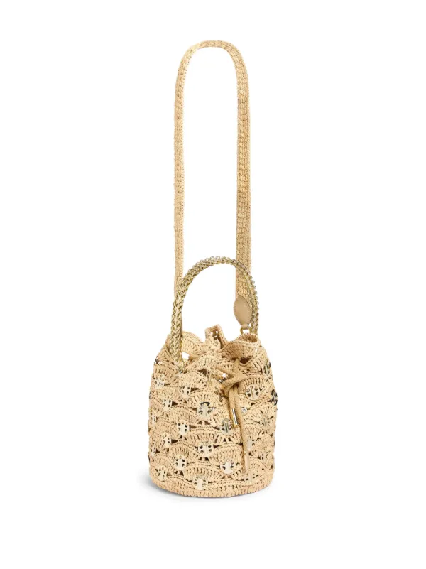 Rabanne 1969 Raphia Wave Paco Bucket Bag | Neutrals | FARFETCH