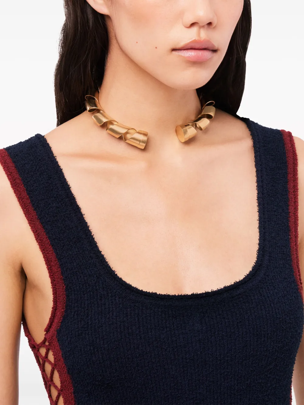 Rabanne Link Twist Necklace In Gold