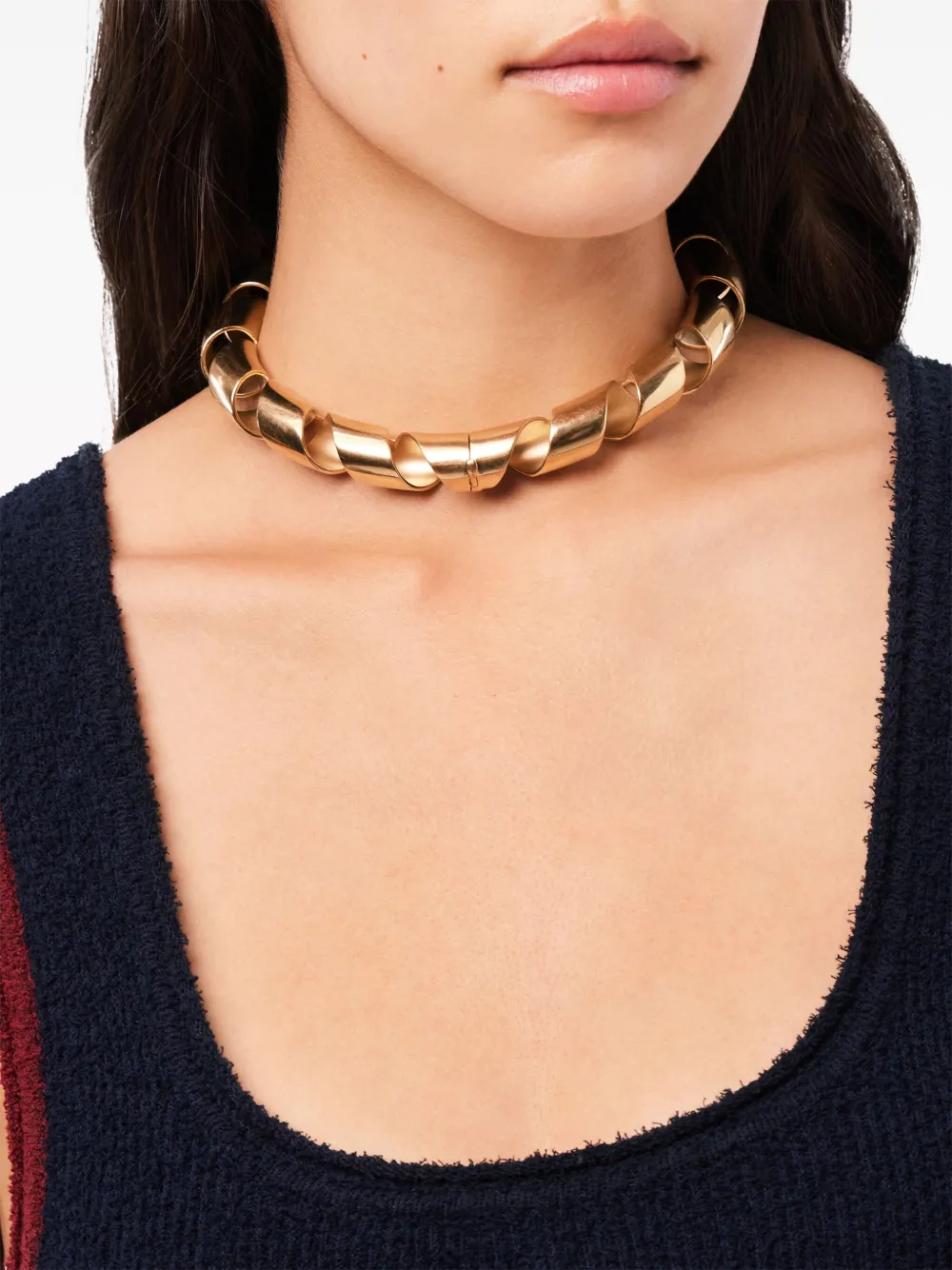 Rabanne Link Twist Necklace In Gold