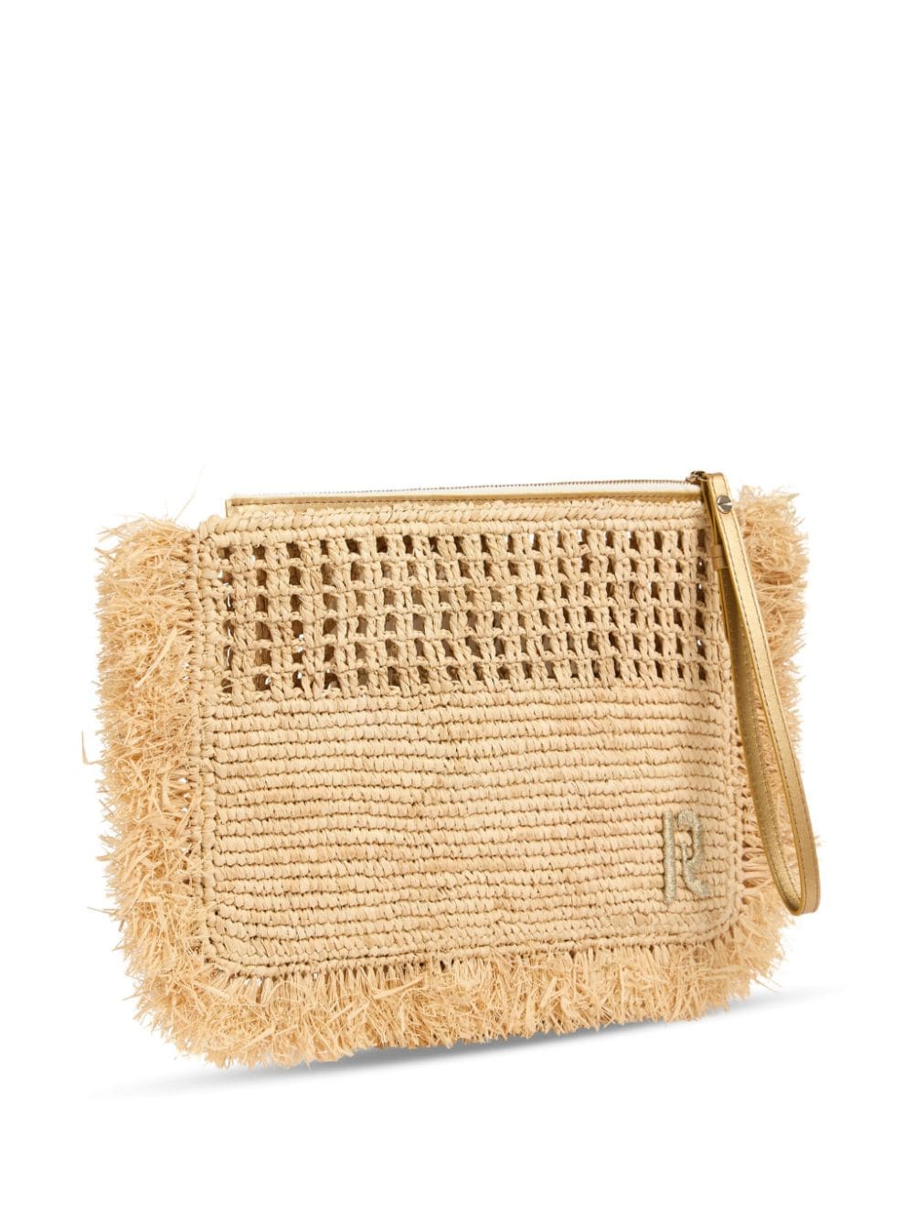 Shop Rabanne Raphia Clutch Bag In Neutrals