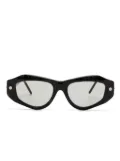 Kuboraum P15 geometric-frame sunglasses - Black