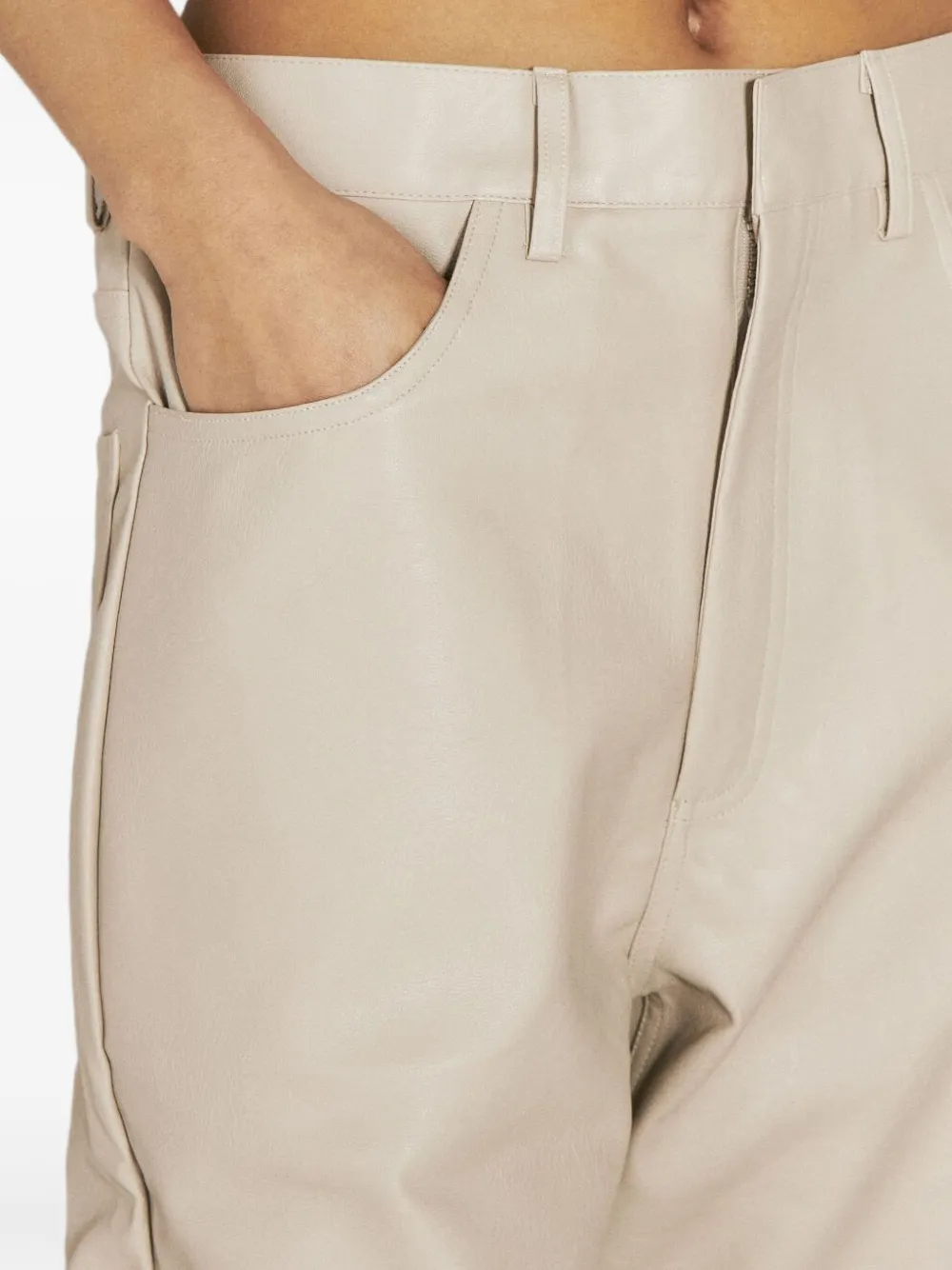 Entire Studios Faux-leather Trousers In Neutrals