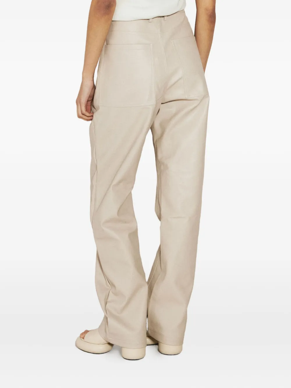 ENTIRE STUDIOS Broek van imitatieleer Beige