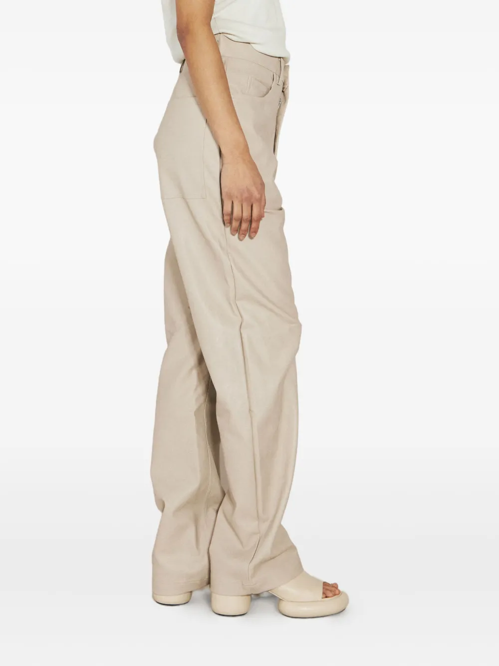 ENTIRE STUDIOS Broek van imitatieleer Beige