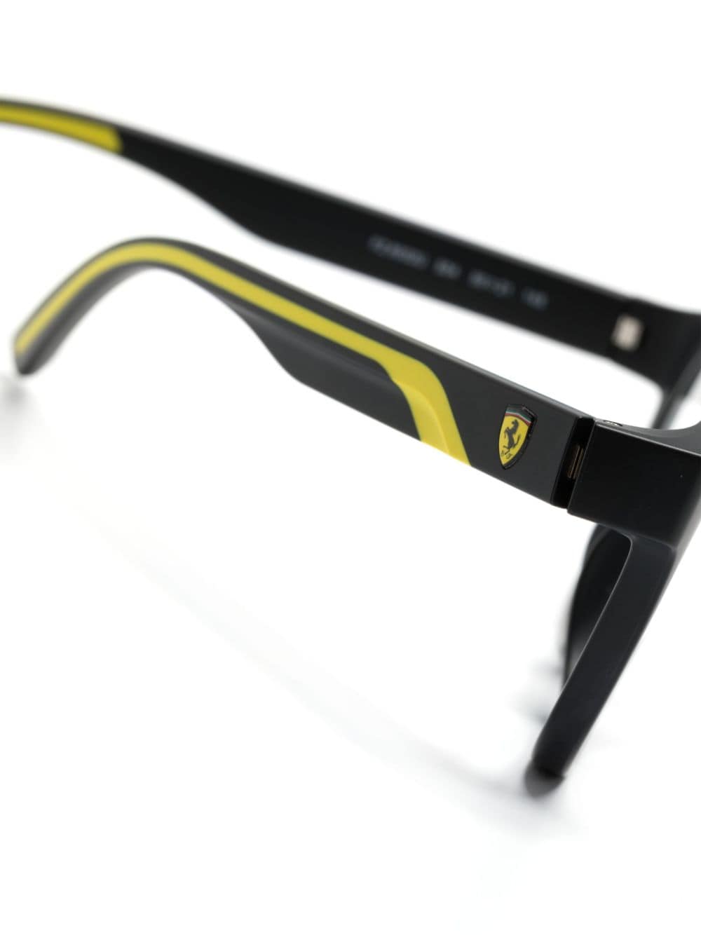 Shop Ferrari Square-frame Matte Glasses In 黑色