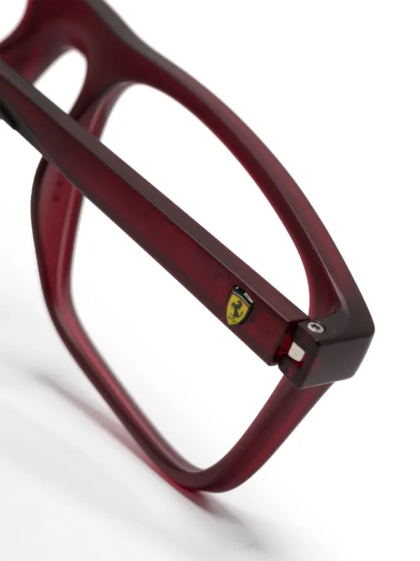 Ferrari Scuderia Ferrari square frame Glasses Red FARFETCH CA