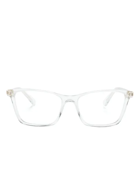 Swarovski lentes con armazón cuadrada y detalles de cristal