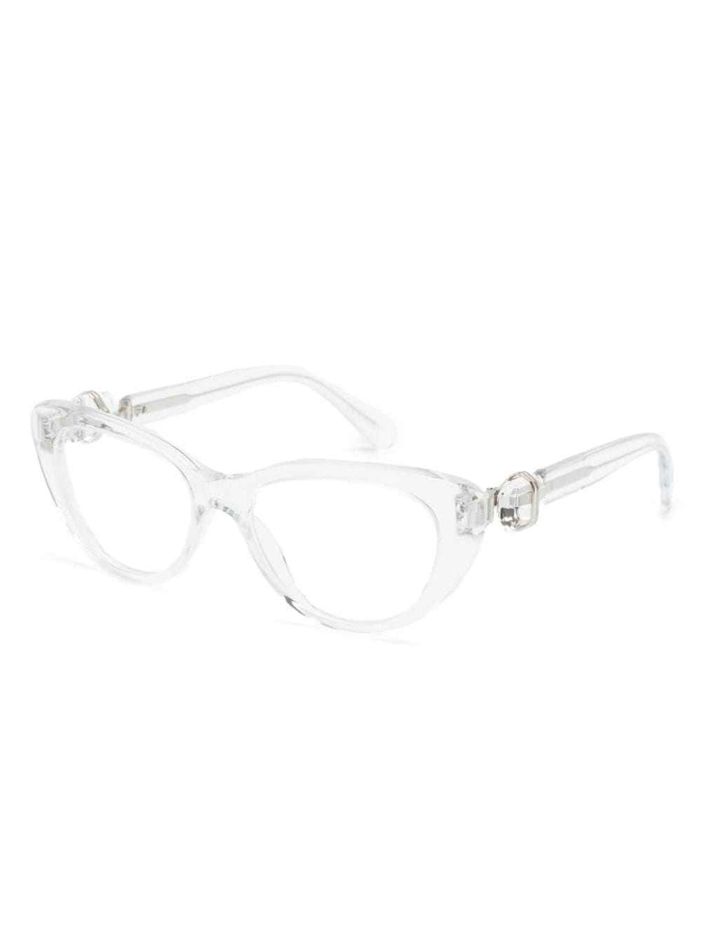 Shop Swarovski Crystal-embellished Cat-eye Glasses In White