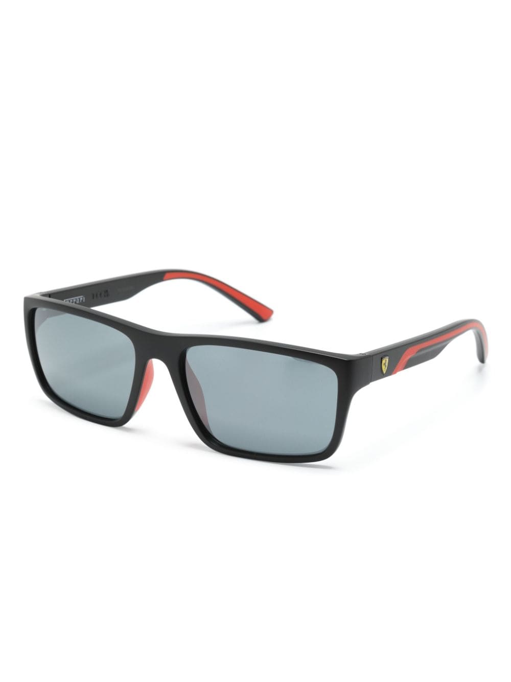Shop Ferrari Rectangle-frame Mirrored Sunglasses In Black
