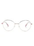 Swarovski crystal-embellished round-frame glasses - Pink