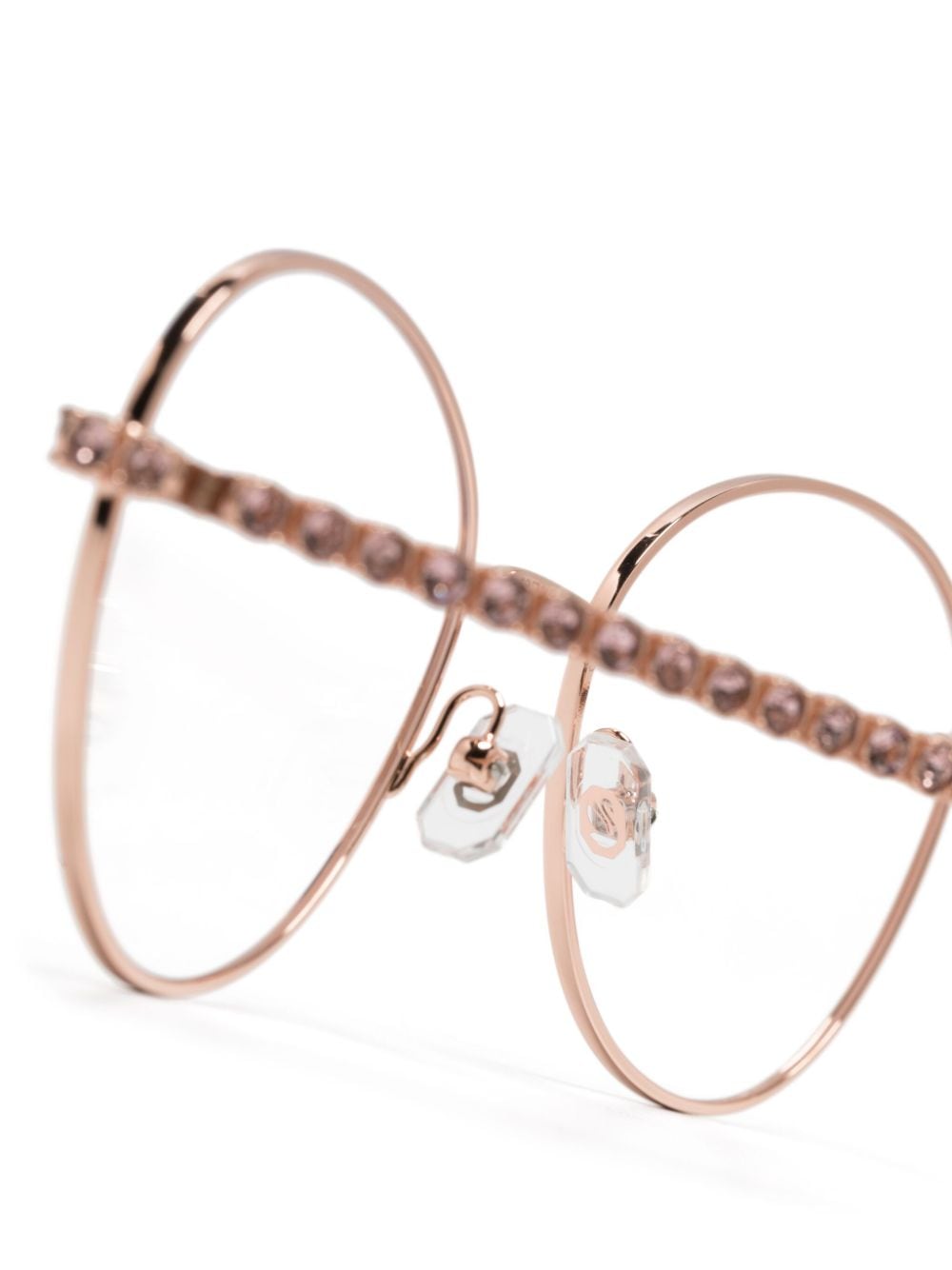 Shop Swarovski Crystal-embellished Round-frame Glasses In Pink