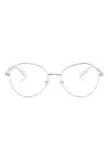 Swarovski crystal-embellished round-frame glasses - Silver