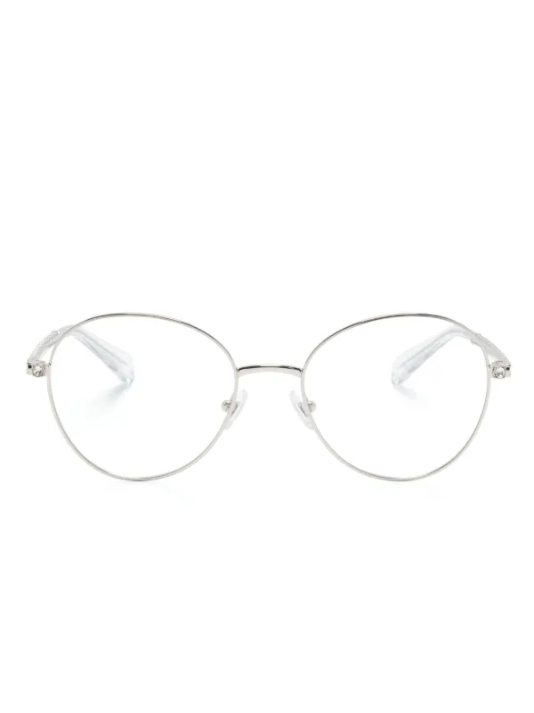 Swarovski Eyewear crystal-embellished round-frame Glasses Silver  FARFETCH PH