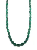 Azlee 18k yellow gold emerald beaded necklace - Green