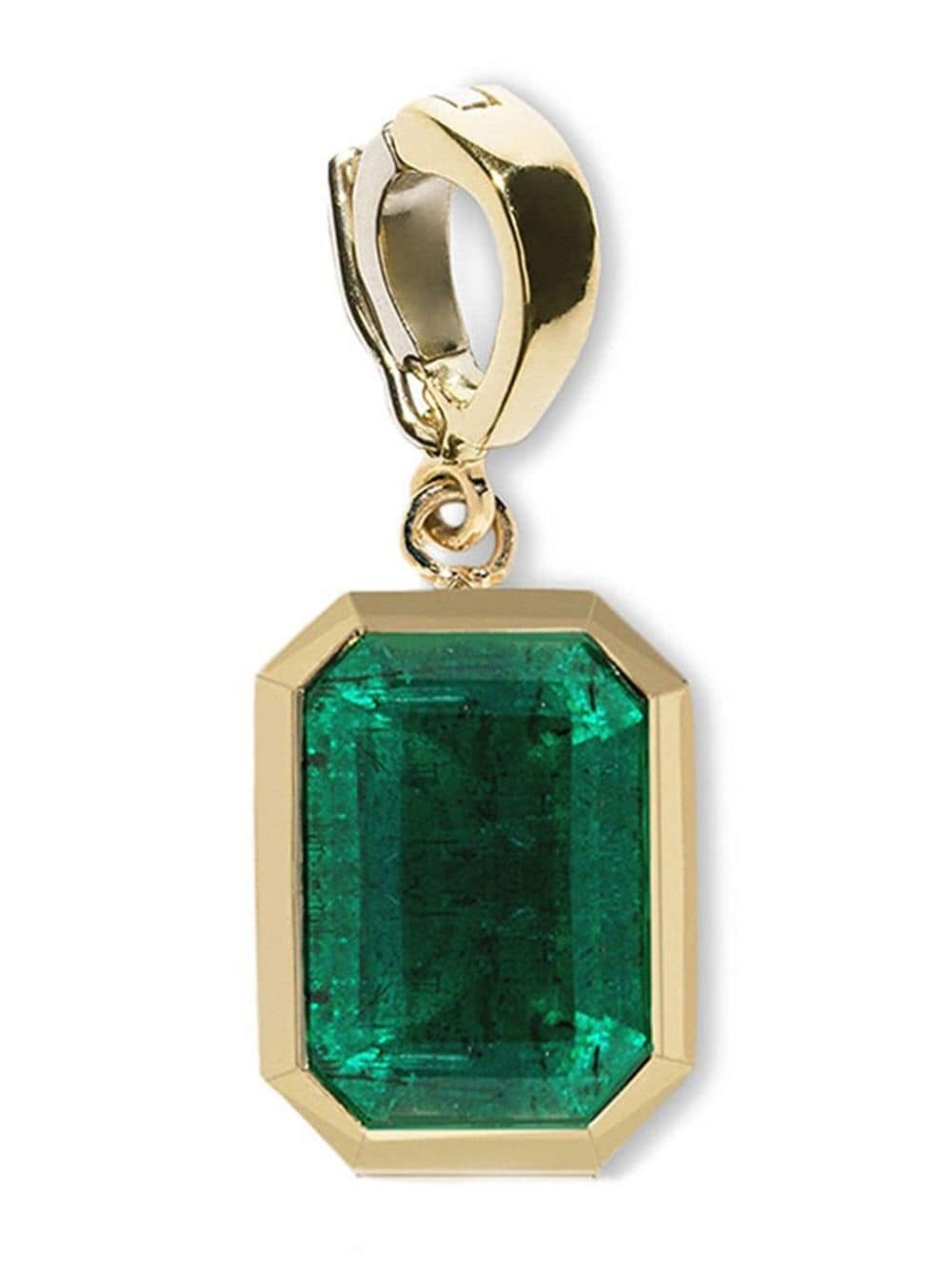 18kt yellow old large Rich emerald pendant charm