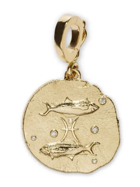 Azlee 18kt yellow gold small Of The Stars Pisces pendant charm