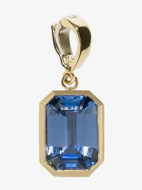 Azlee 18kt yellow gold large Rich sapphire pendant charm