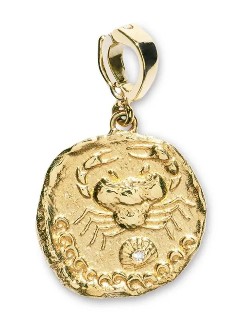 Petit pendentif Karkinos Coin en 18ct - Azlee - Modalova