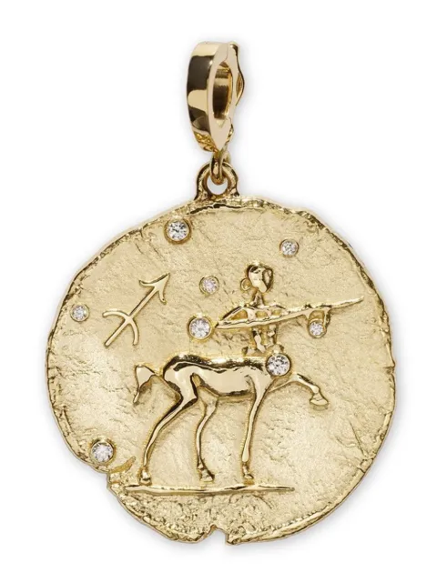 Azlee 18kt yellow gold large Of The Star Sagittarius Coin pendant