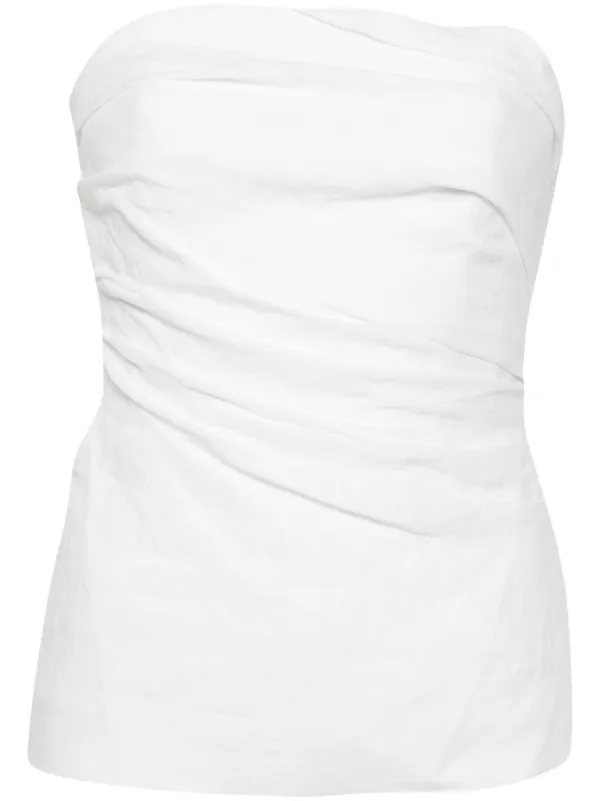 TOVE Izel Linen Bandeau Top White FARFETCH IN - Main Image