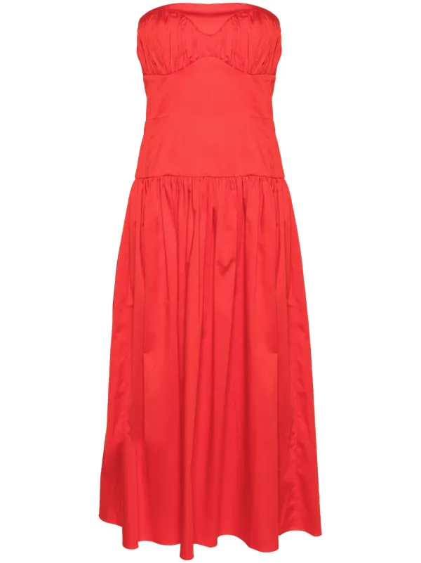 knee length dresses for ladies Lauryn Dress Burnt Coral – TOVE Studio main image 0