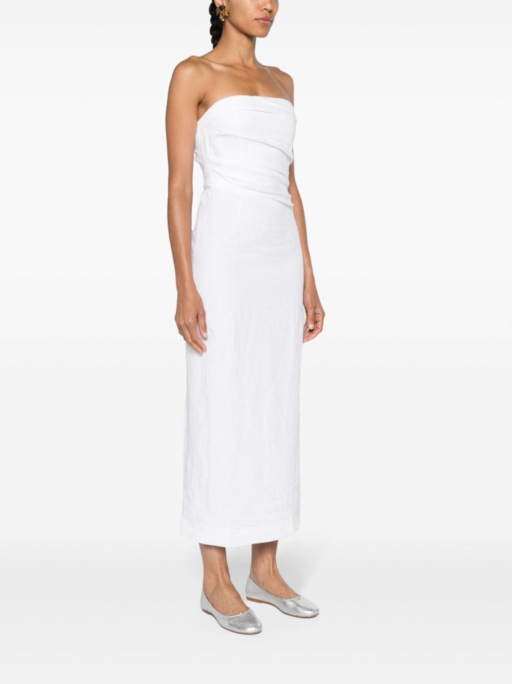 Shop Tove Sabella Linen Midi Dress In White