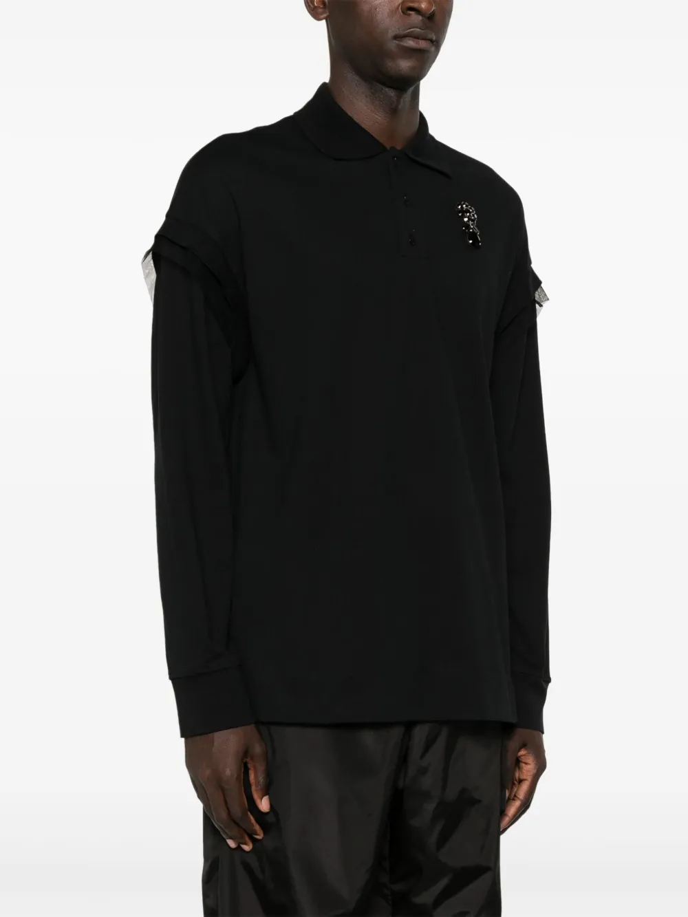 Simone Rocha Poloshirt verfraaid met kristallen Wit