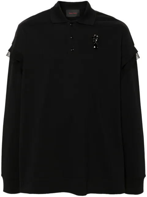 Simone Rocha crystal-embellished cotton polo shirt 
