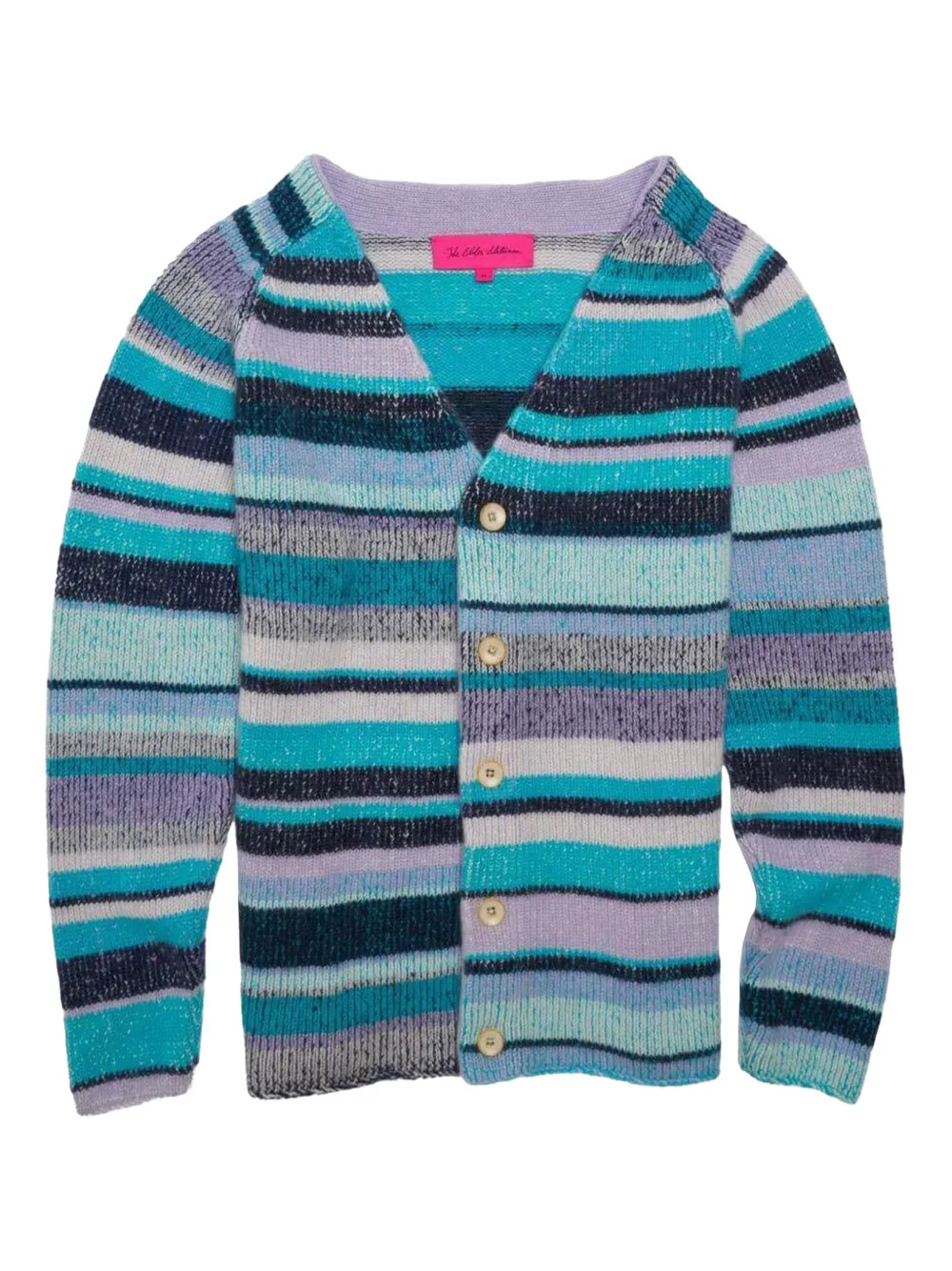 The Elder Statesman striped buttoned cardigan - Blu